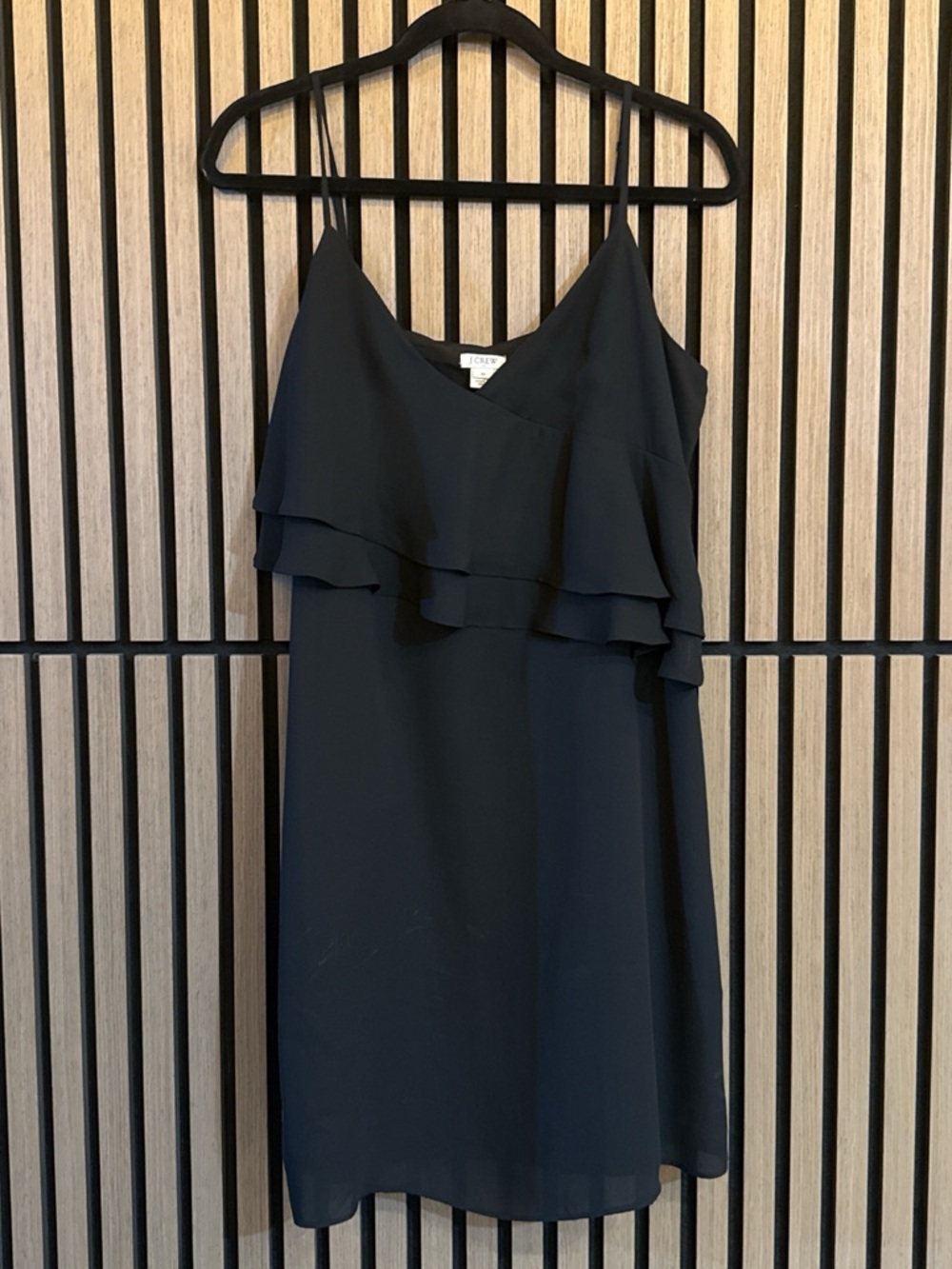 J.Crew Black Ruffled Mini Dress